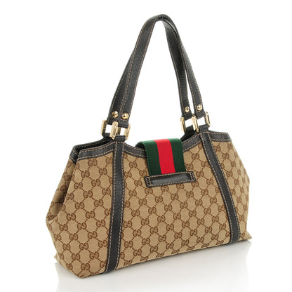 Gucci Monogram Medium New Ladies Web Tote Dark Brown 3 of 8