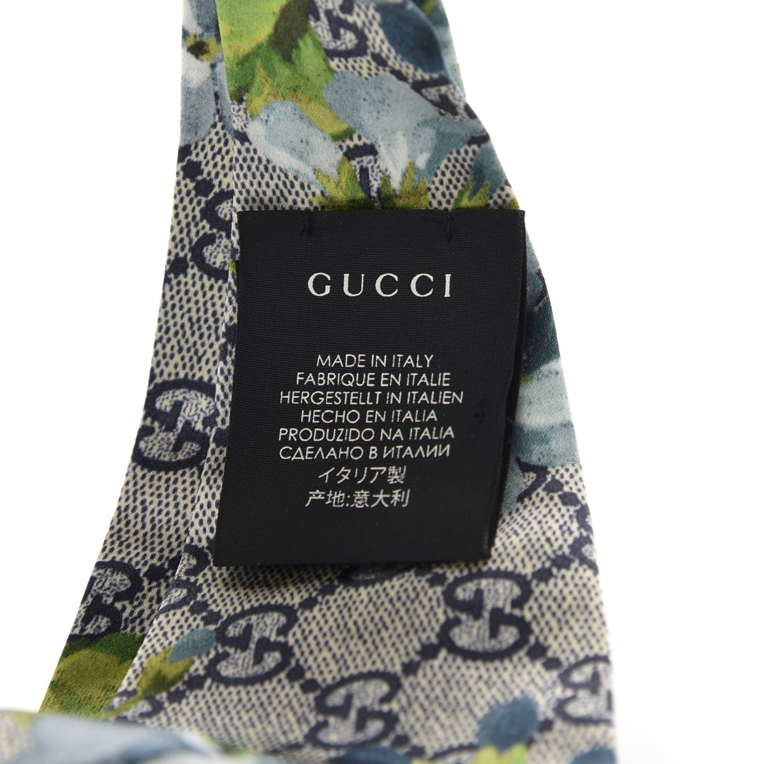 Gucci Silk Monogram Blooms Print Headband Blue 3 of 4