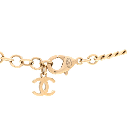 Chanel Pearl Beaded CC Necklace Gold Black White Pink 5 of 5