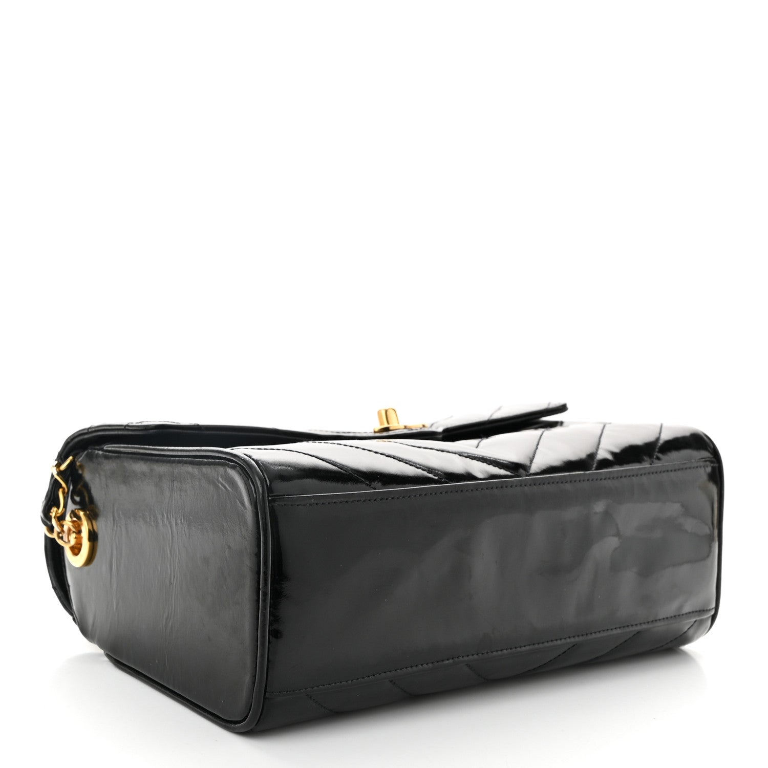 Chanel Patent Small Chevron Single Flap Black 4 of 11
