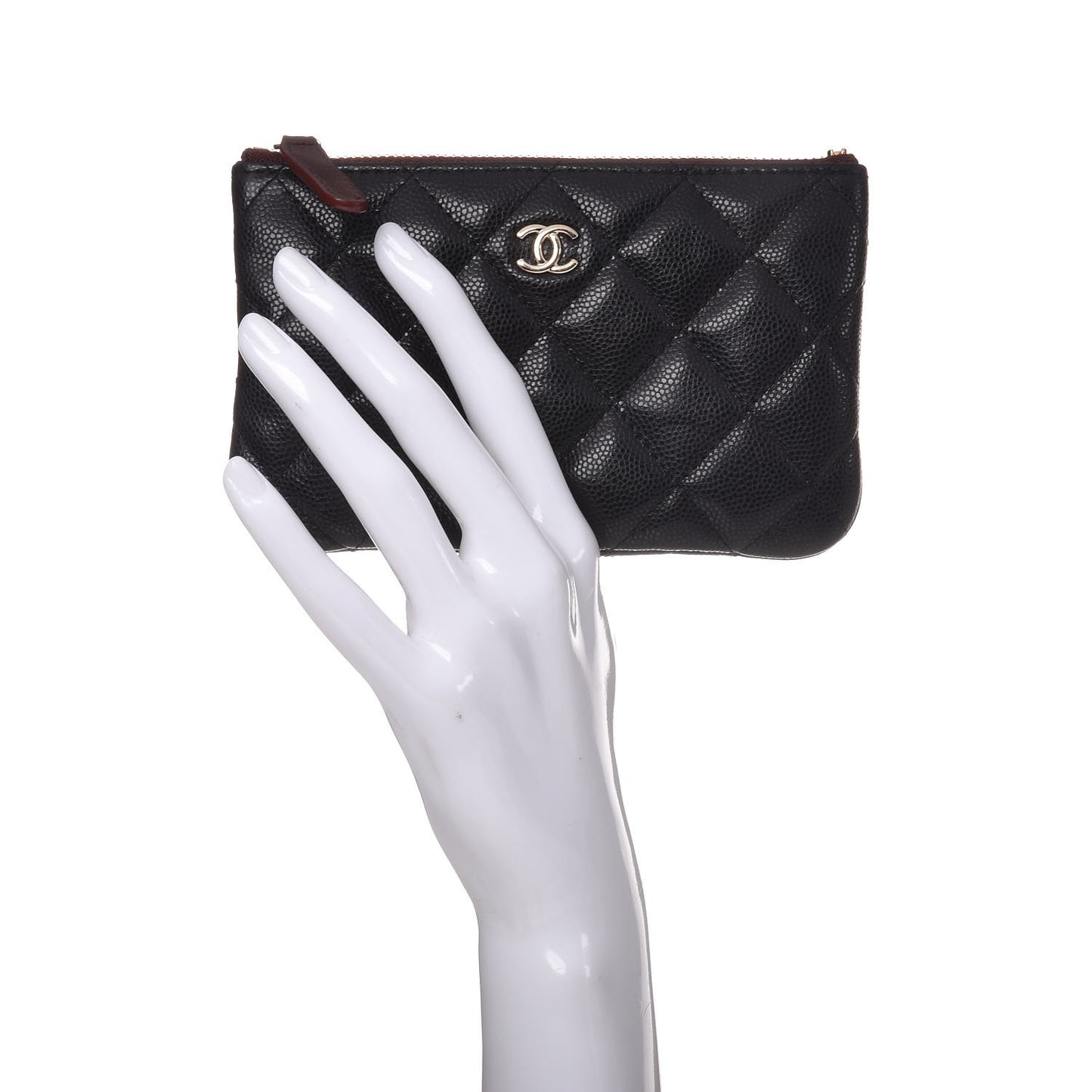 Caviar Quilted Small Cosmetic Case Black