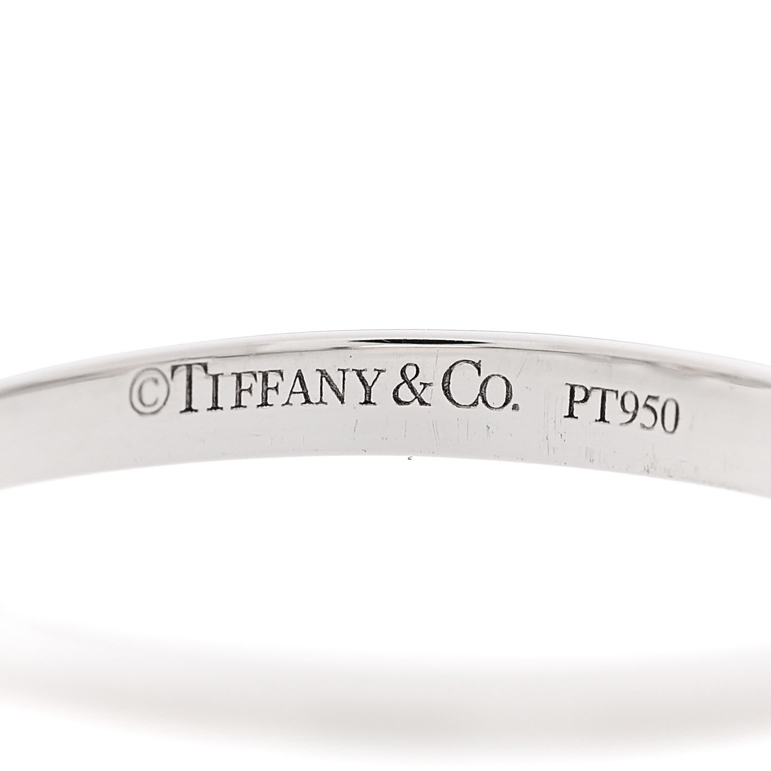 Tiffany Platinum Diamond Three Stone Milgrain Ring 50 5.5 5 of 5