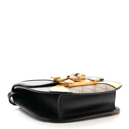 Gucci GG Supreme Monogram Small Osiride Shoulder Bag Black Gold 4 of 10