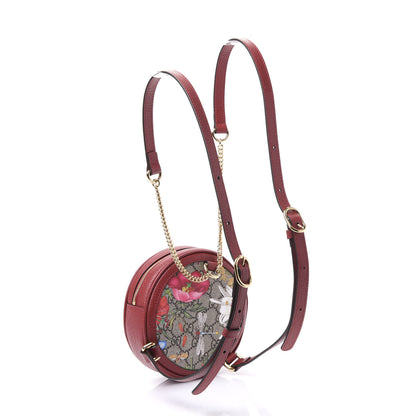 Gucci GG Supreme Monogram Web Flora Mini Ophidia Round Backpack Red 2 of 9