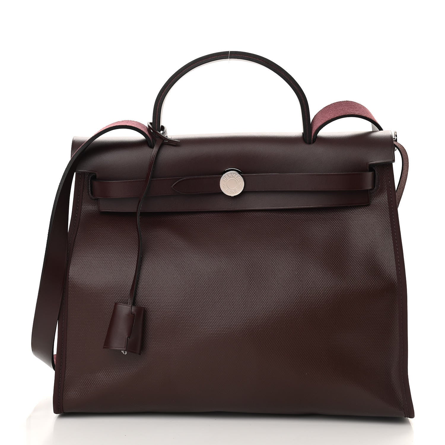Hermes Toile H Berline Vache Hunter Herbag Zip 31 PM Rouge Sellier 3 of 10