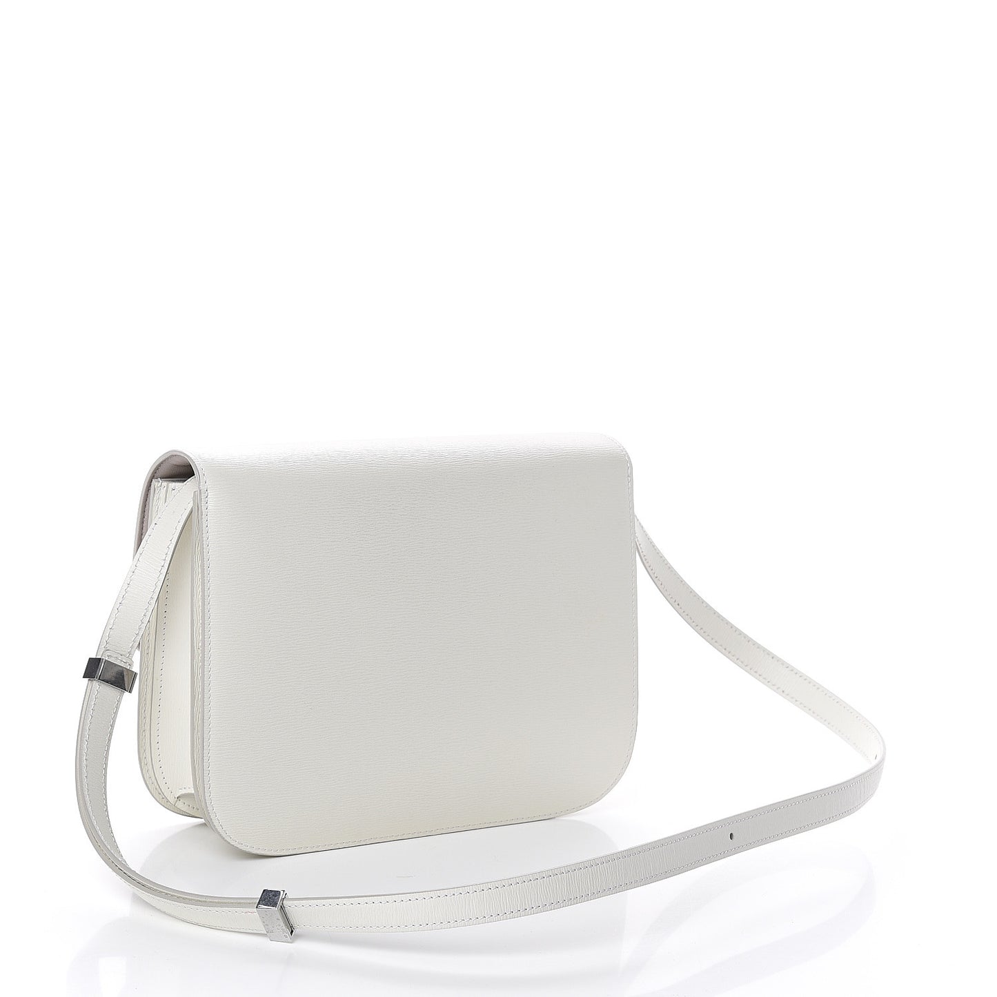 Liege Calfskin Medium Classic Box Flap Bag White