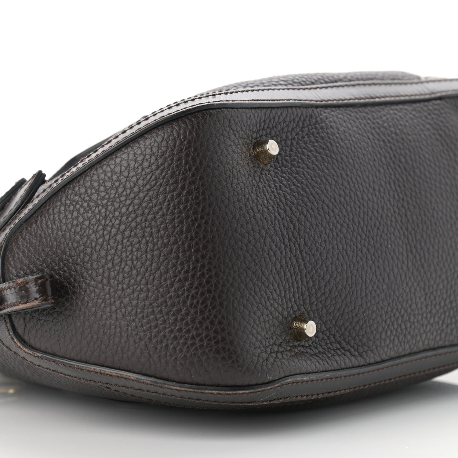 Burberry Grainy Calfskin Small Orchard Bowling Bag Chocolate 9 of 10