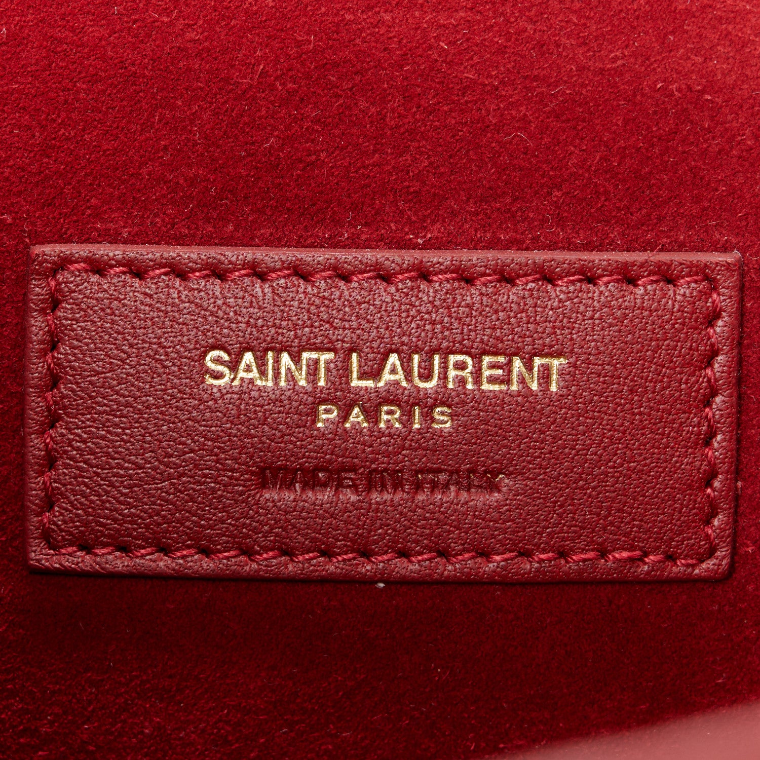 Saint Laurent Calfskin Crocodile Embossed Elise Chain Shoulder Bag Red 7 of 11
