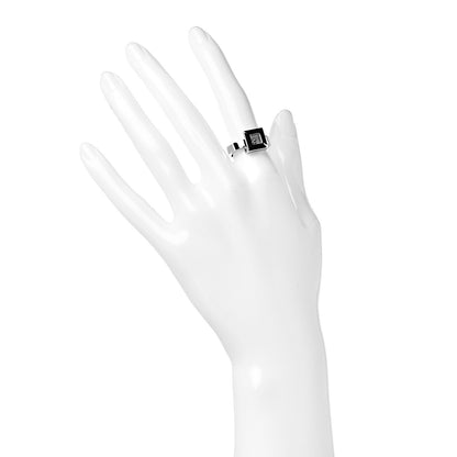 Chopard 18K White Gold Diamond Happy Diamond Square Ring 53 6.5 2 of 8
