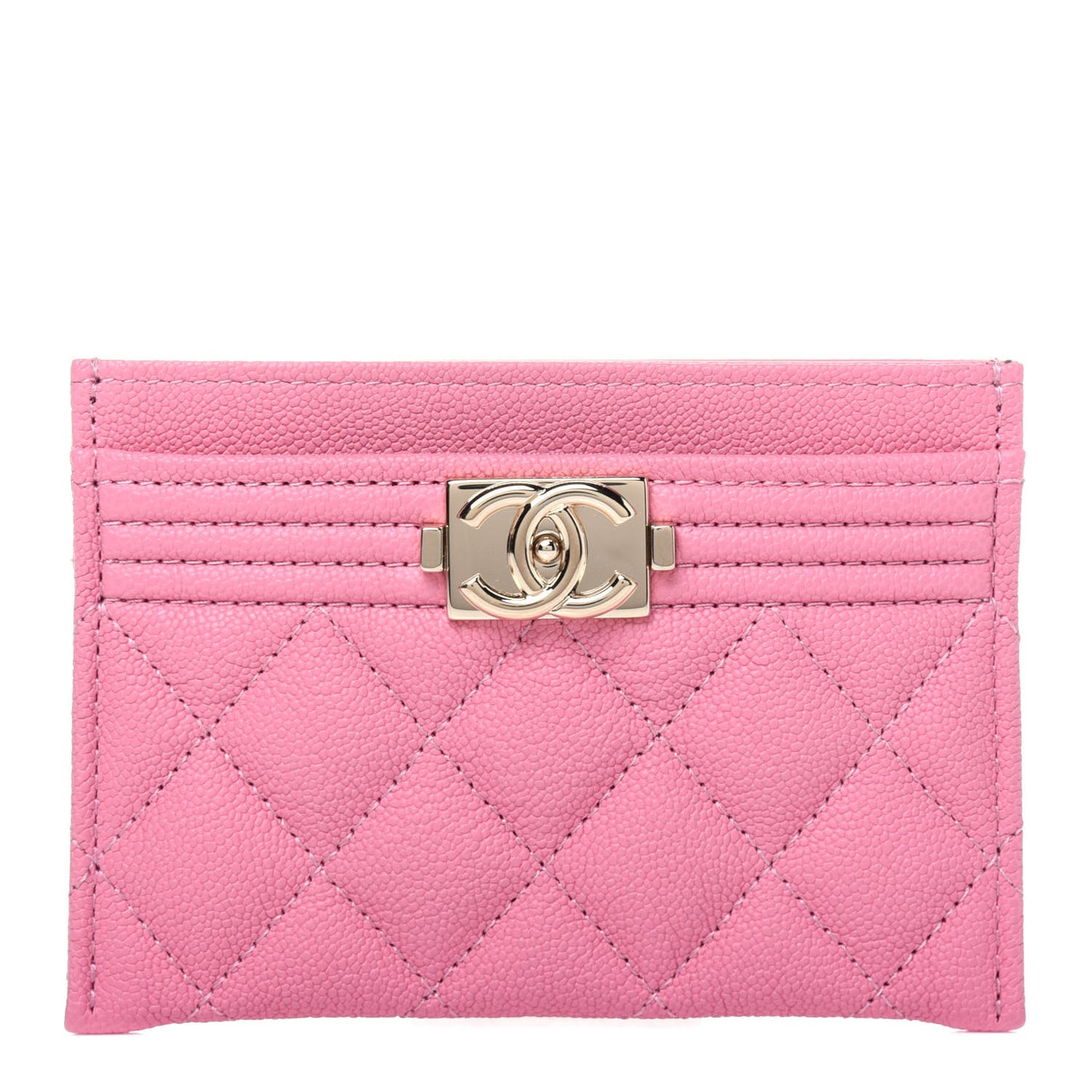 Caviar Quilted Boy Card Holder Pink