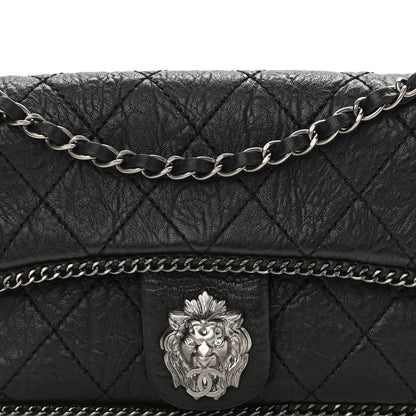 Chanel Distressed Lambskin Medium Leo Lion Flap Black 8 of 10