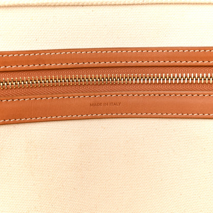 Celine Canvas Calfskin Horizontal Cabas Natural Tan 6 of 14