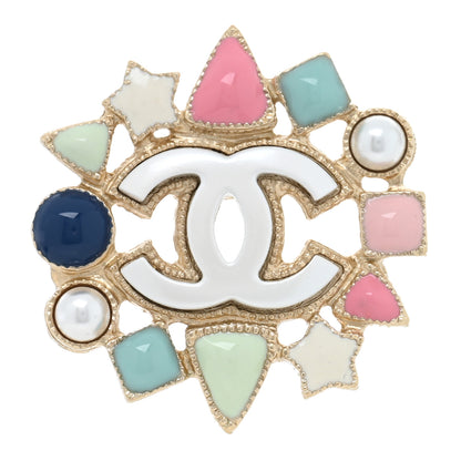 Chanel Pearl Gripiox CC Brooch Multicolor Gold 1 of 4