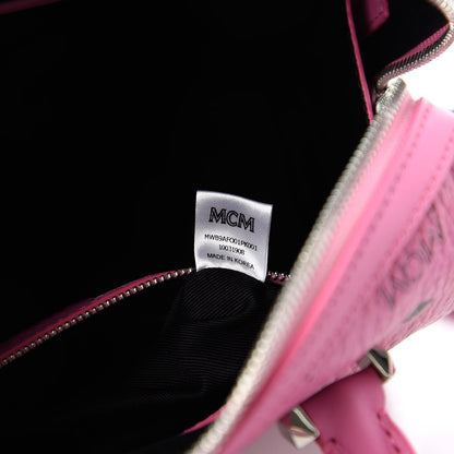 MCM Visetos Essential Boston Bag Pink 9 of 10
