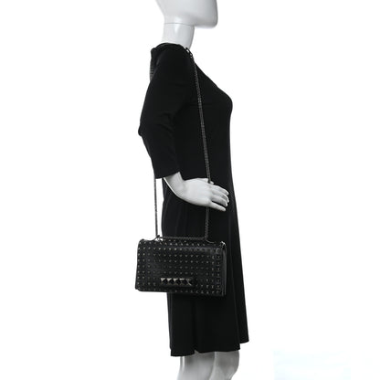 Valentino Garavani Vitello Rockstud All Over Va Va Voom Flap Bag Black 2 of 8