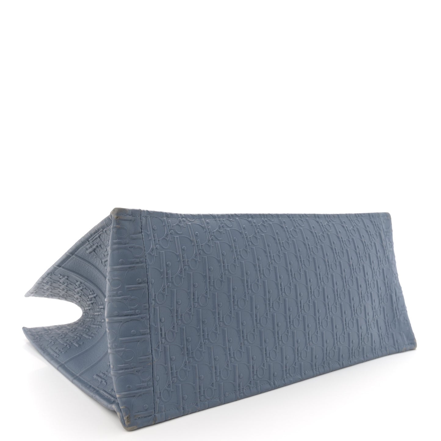 Oblique Calfskin Embossed Book Tote Denim Blue