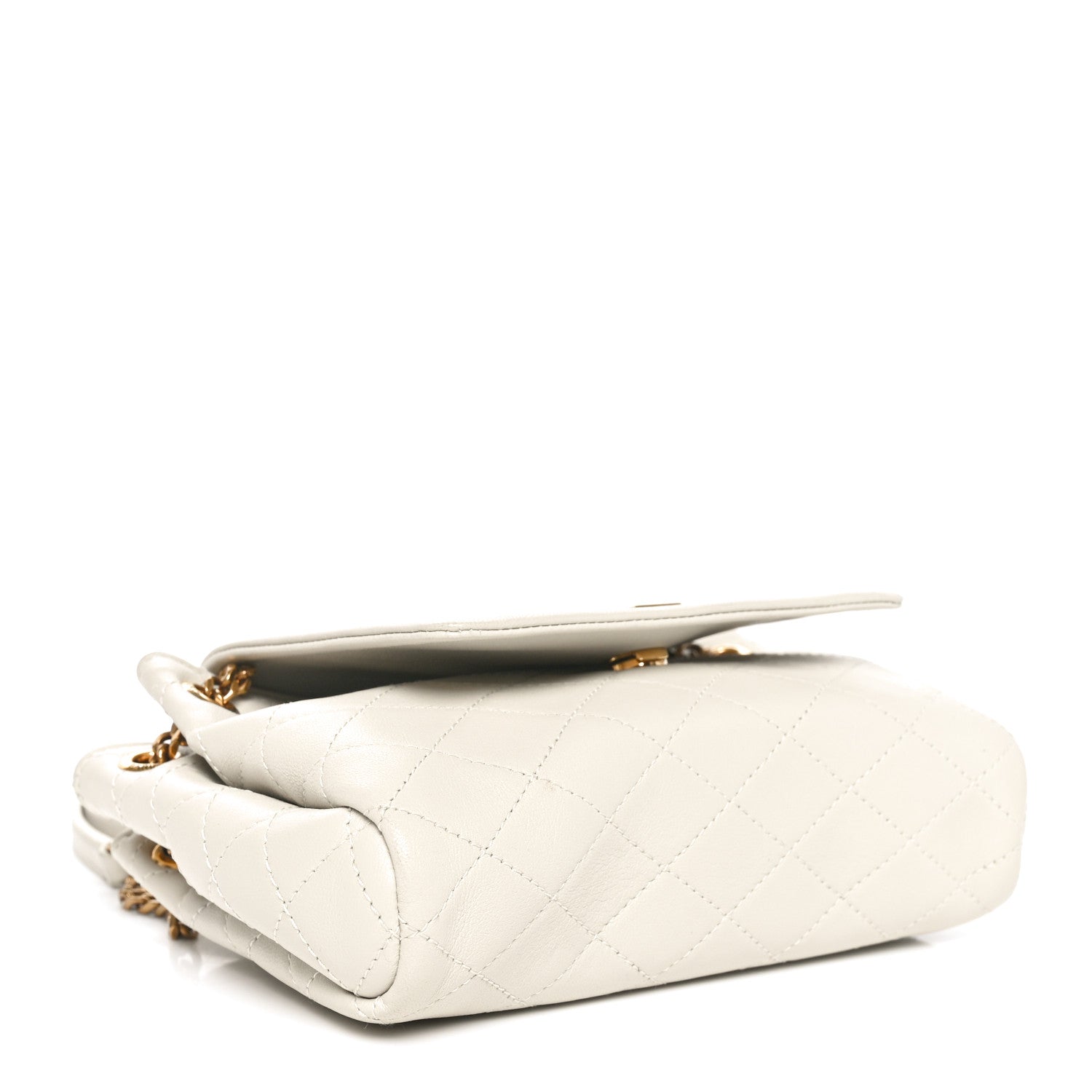 Saint Laurent Lambskin Quilted Monogram Mini Nolita Blanc Vintage 4 of 10