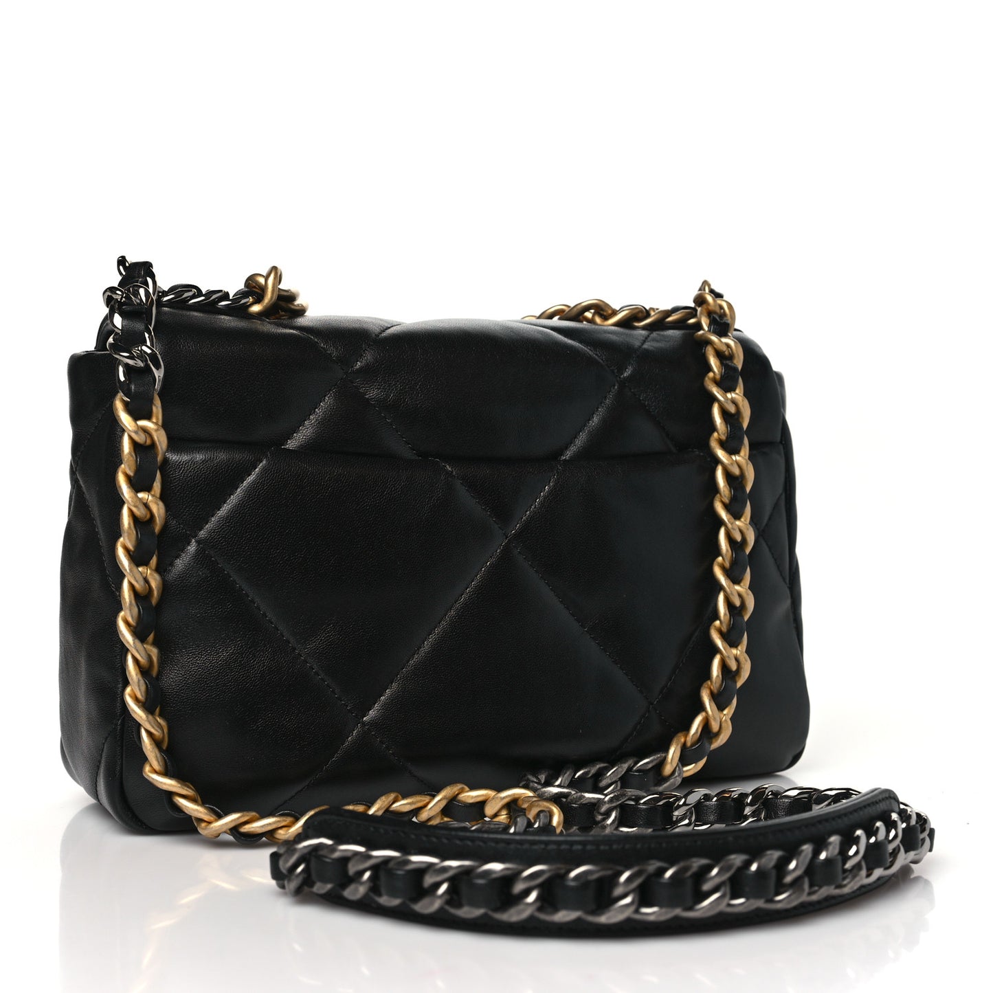Lambskin Quilted Medium Chanel 19 Flap Black