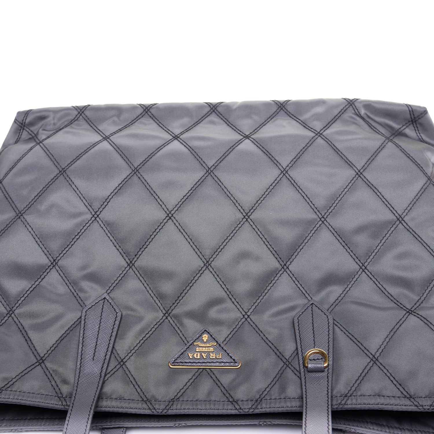 Prada Nylon Tessuto Impuntu Quilted Shopper Tote Ardesia 10 of 11