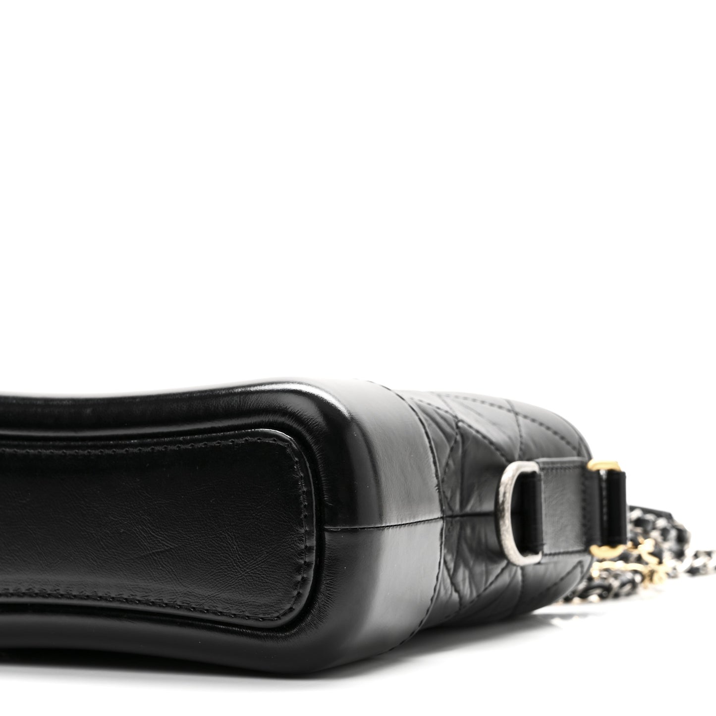 Aged Calfskin Quilted Small Gabrielle Hobo Black