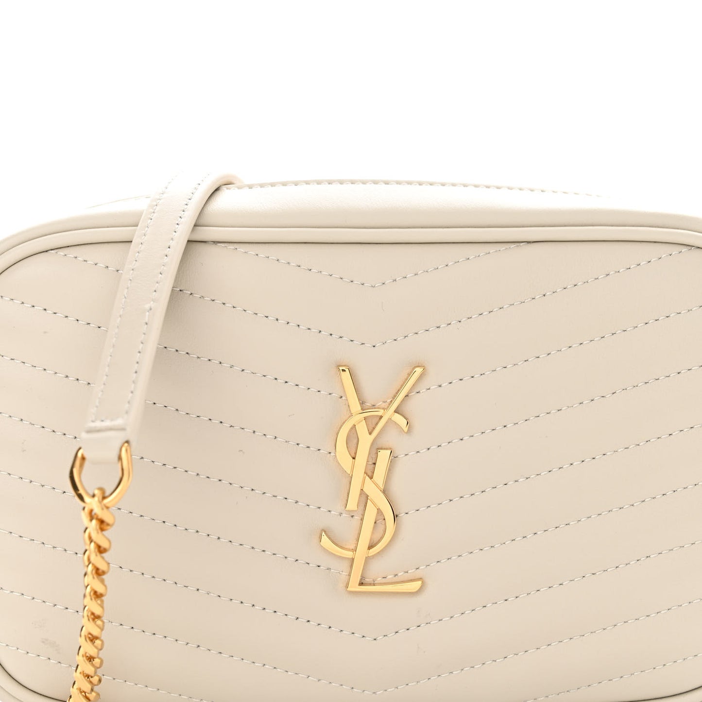 Calfskin Matelasse Monogram Mini Lou Camera Bag Crema Soft