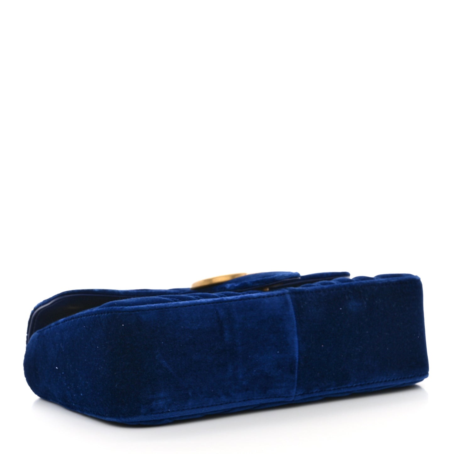 Velvet Matelasse Small GG Marmont Shoulder Bag Cobalt Blue