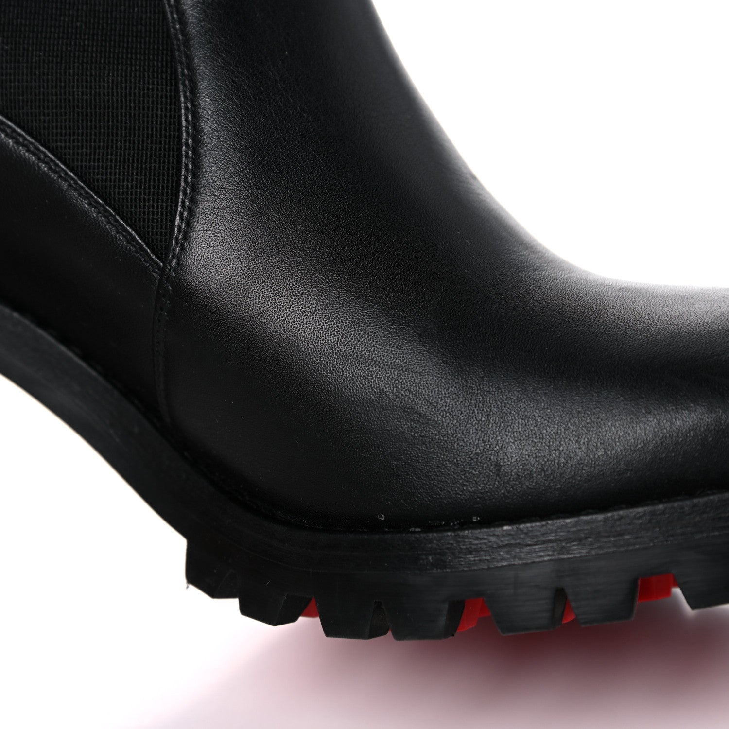 Christian Louboutin Calfskin Marchacroche 70 Chelsea Boots 37 Black 9 of 20