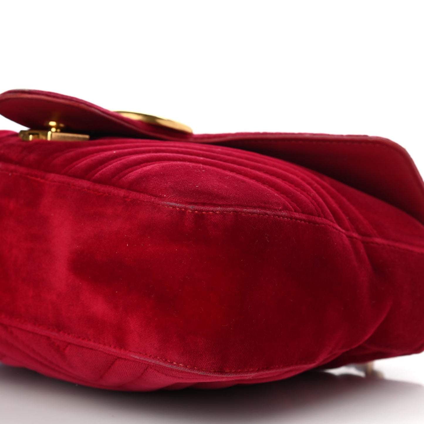 Velvet Matelasse Medium GG Marmont Shoulder Bag Hibiscus Red