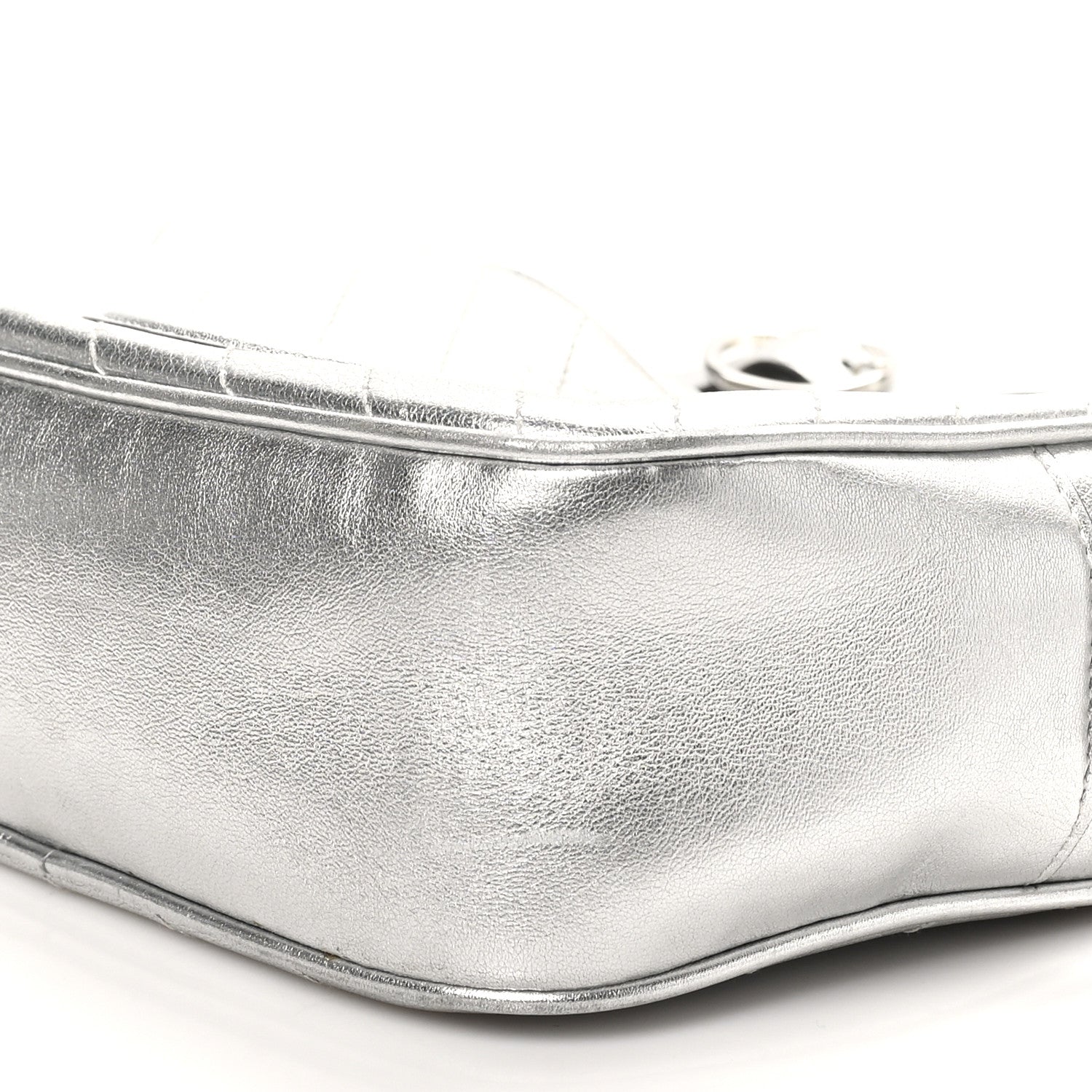 Gucci Metallic Sakai Be Green Calfskin Diagonal Stitched Small Blondie Shoulder Bag Silver 10 of 10