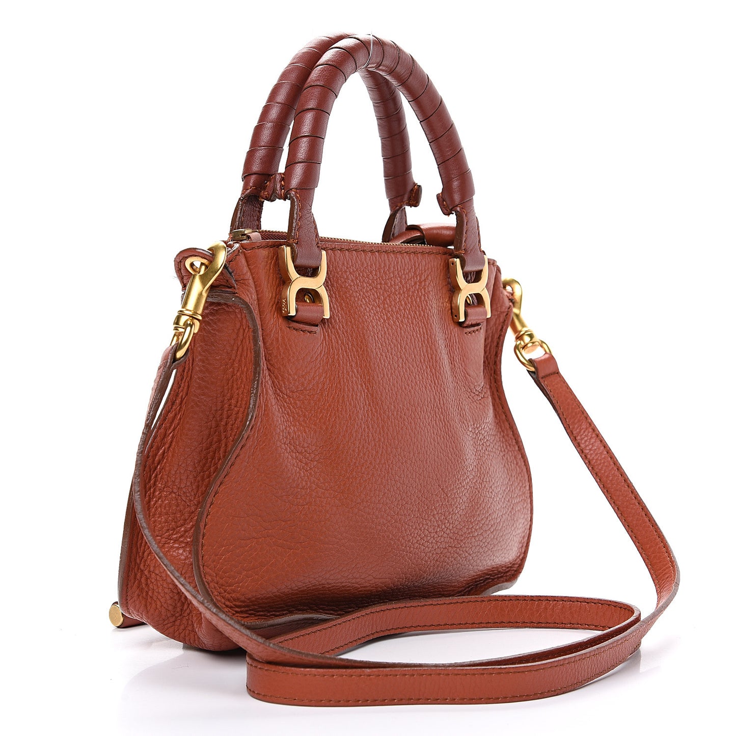 Calfskin Baby Marcie Satchel Whiskey