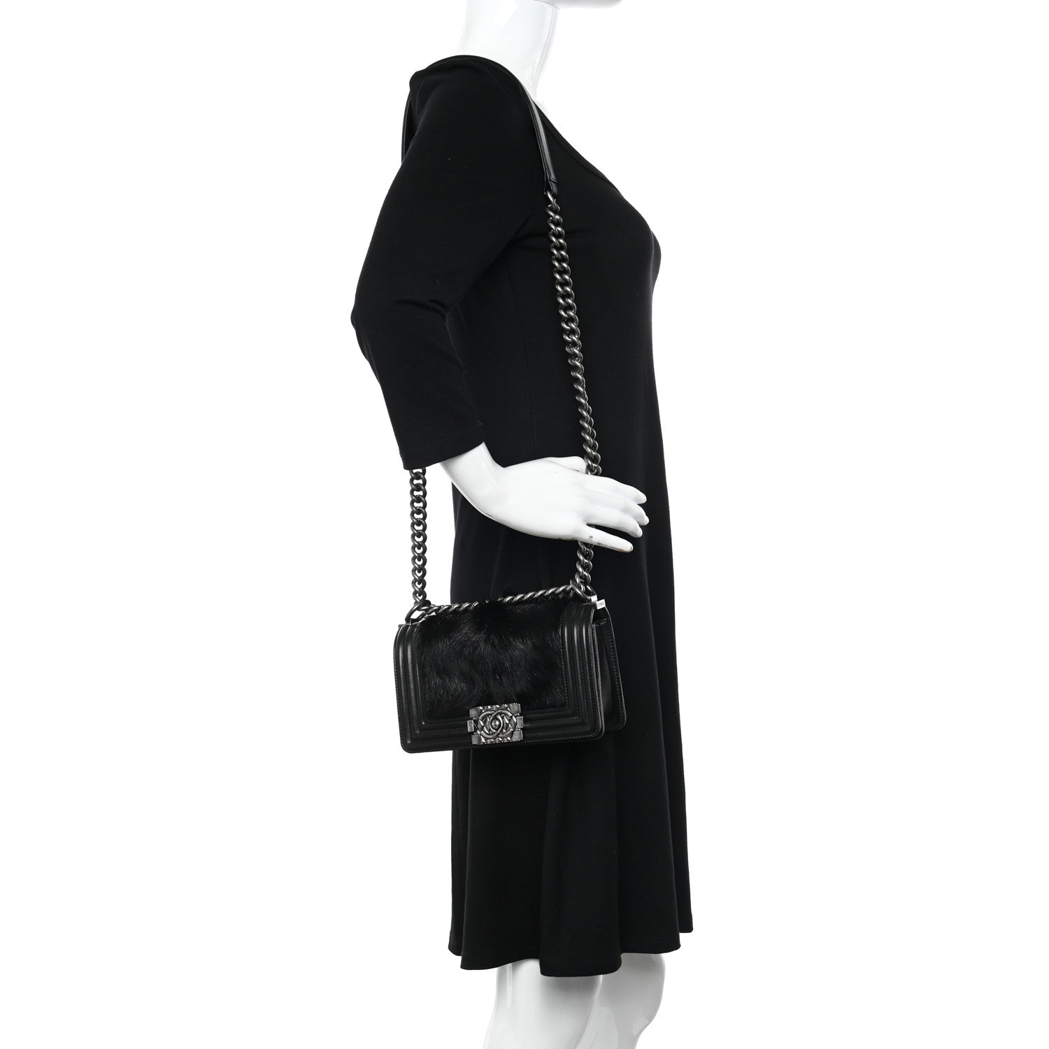 Chanel Goat Hair Small Boy Flap Black 2 of 11