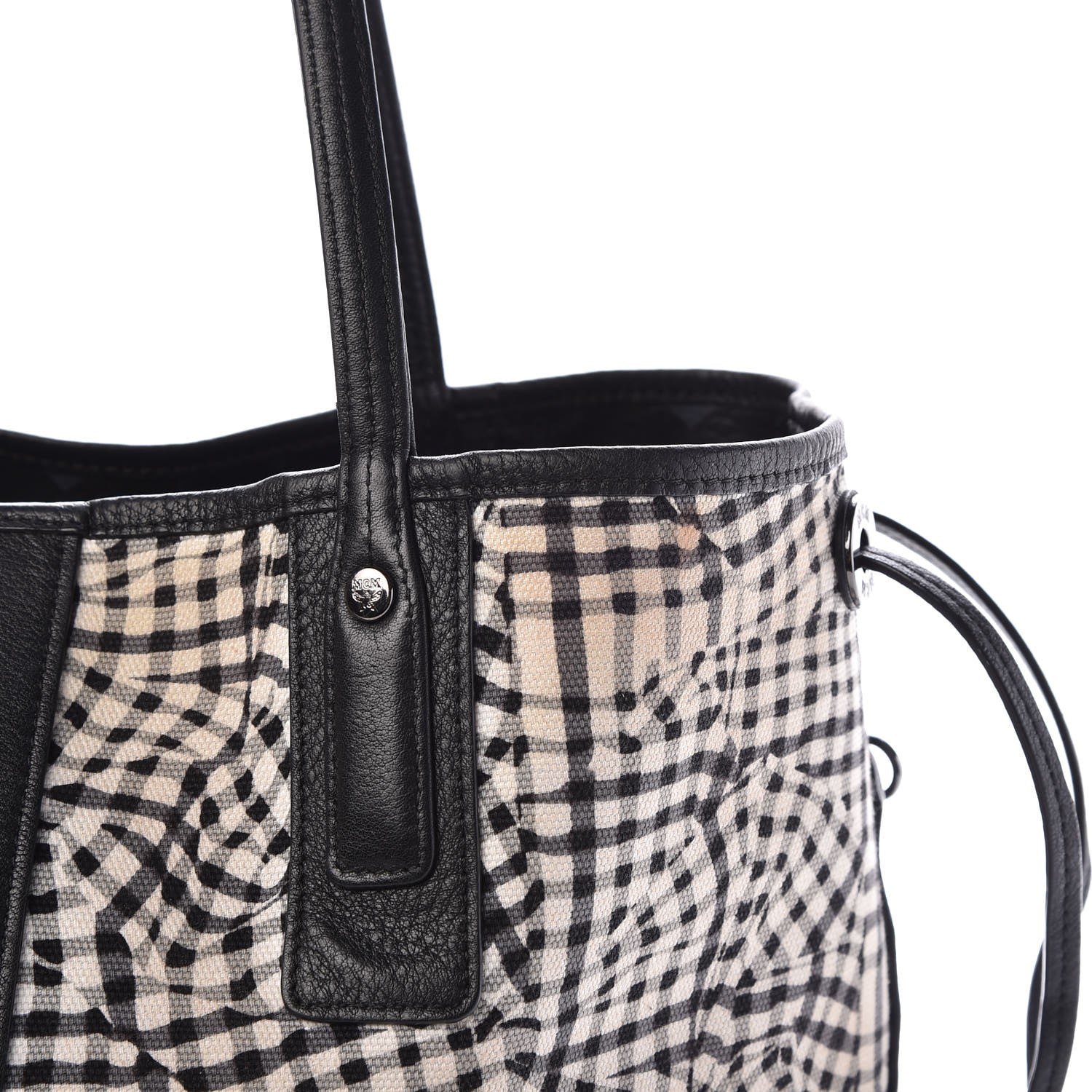 MCM Visetos Medium Liz Reversible Shopper Tote Black 15 of 20
