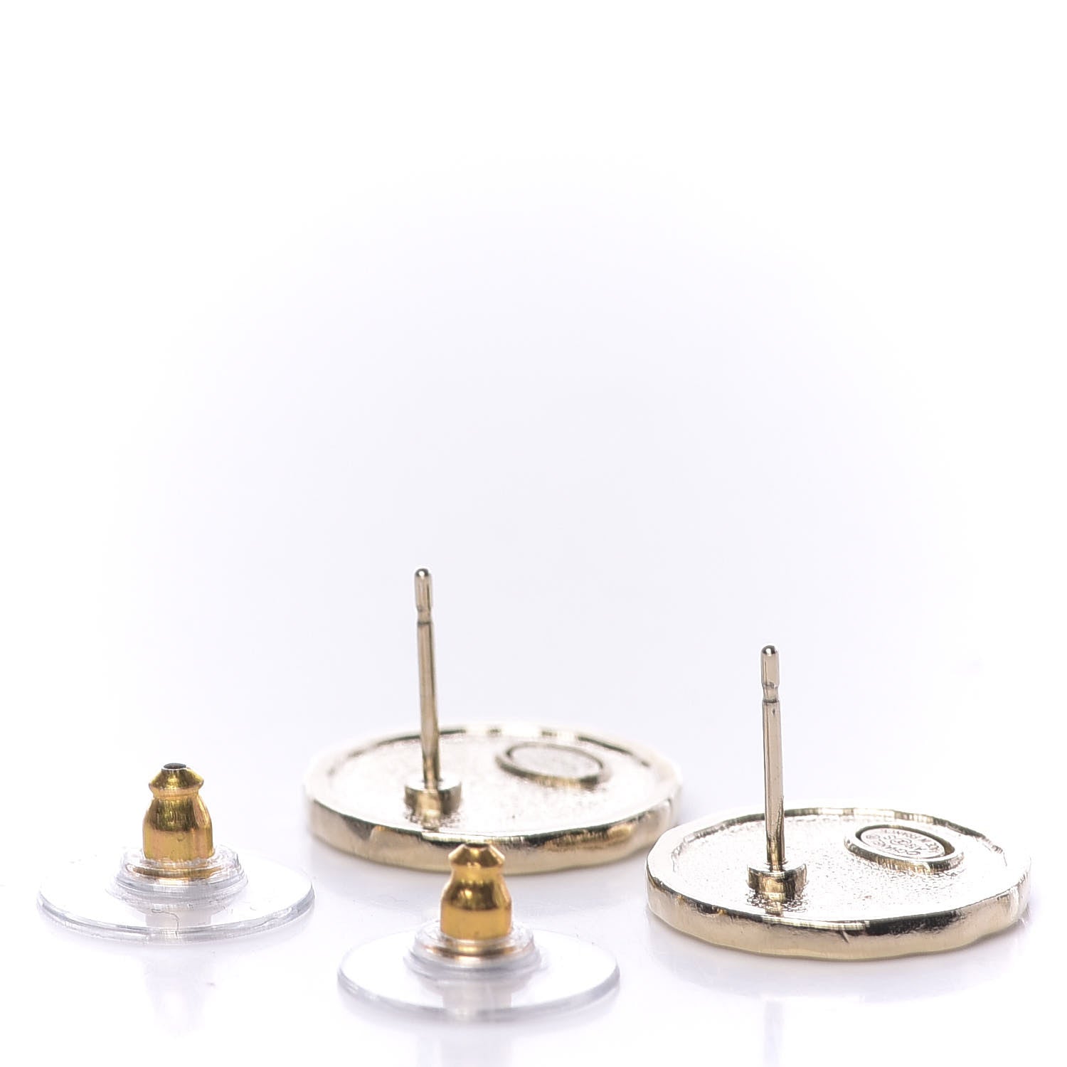Chanel Metal I Love CC Round Earrings Gold 3 of 5