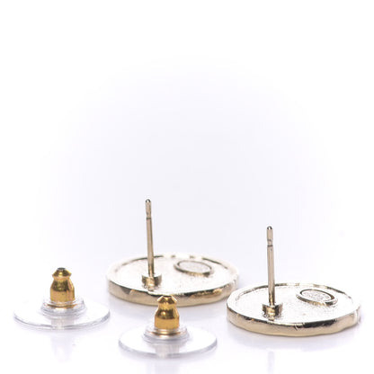 Chanel Metal I Love CC Round Earrings Gold 3 of 5