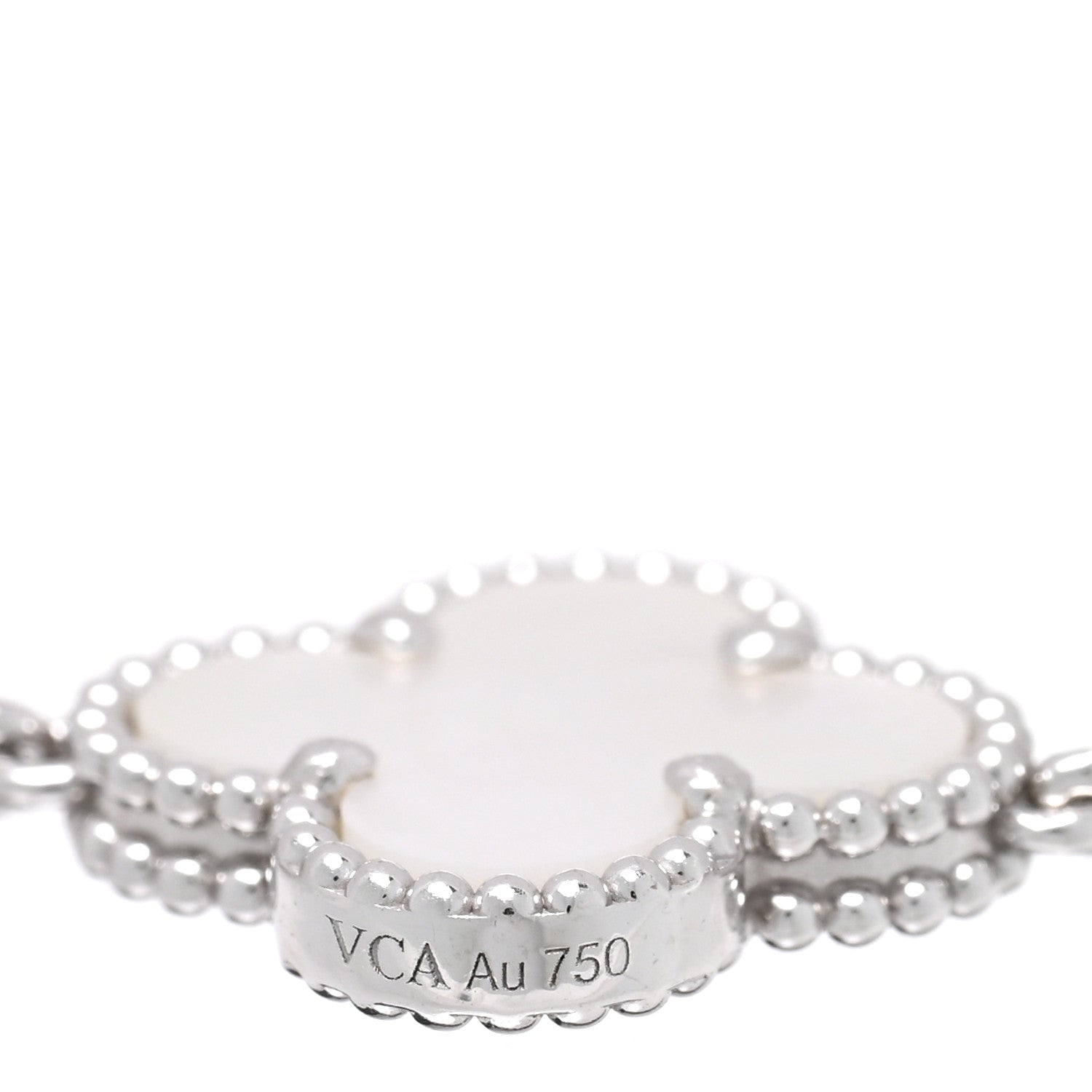 Van Cleef & Arpels 18K White Gold Mother of Pearl 5 Motifs Vintage Alhambra Bracelet 3 of 3