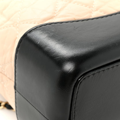 Chanel Aged Calfskin Quilted Small Gabrielle Backpack Beige Black 11 of 11
