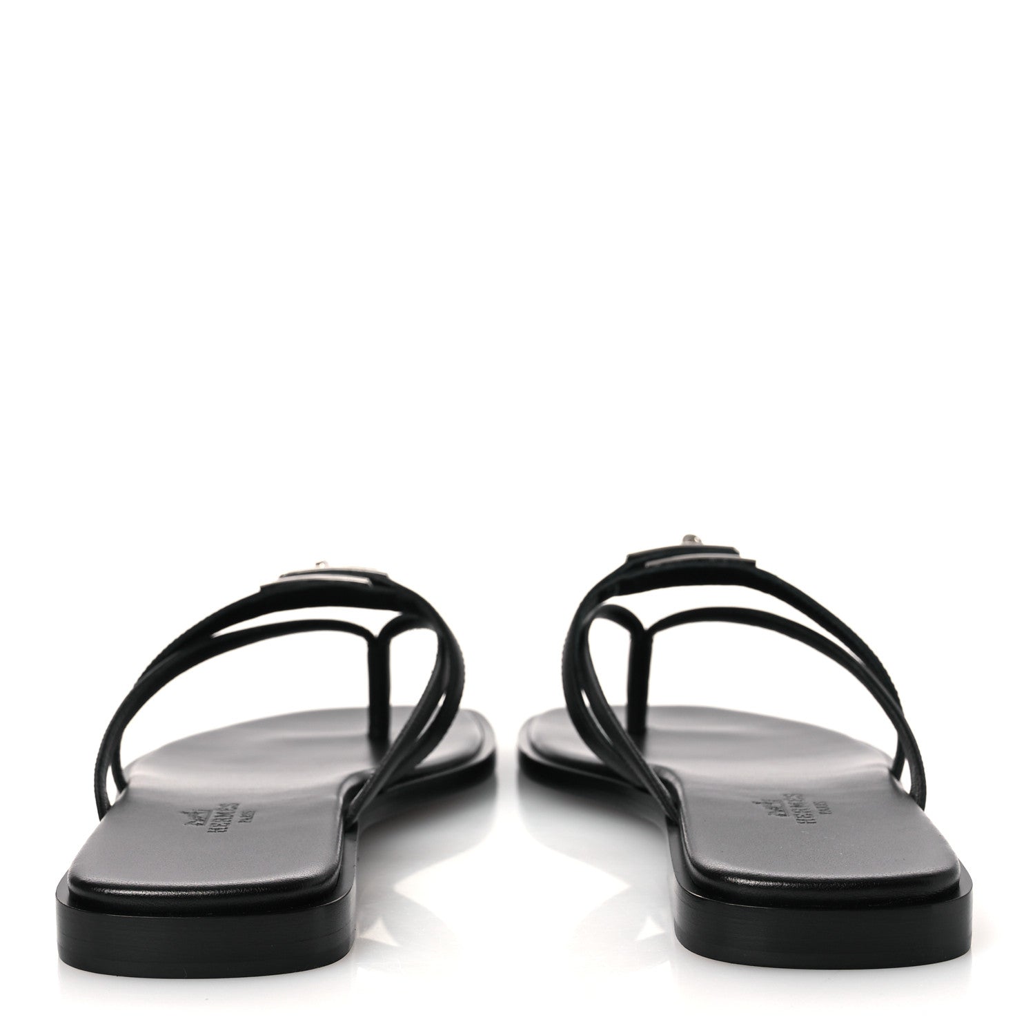 Hermes Calfskin Miss Sandals 37 Black 6 of 11