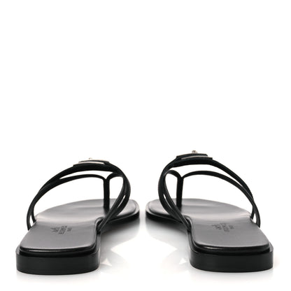 Hermes Calfskin Miss Sandals 37 Black 6 of 11