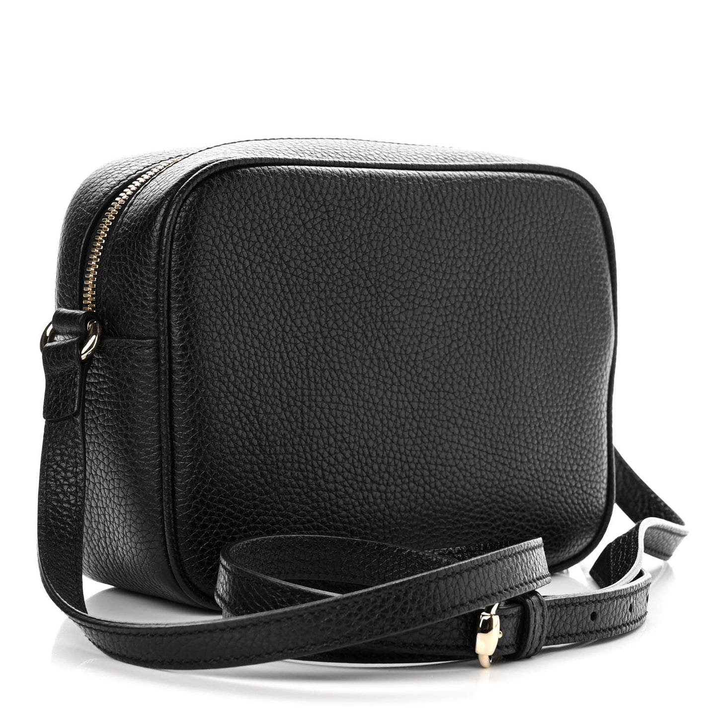 Pebbled Calfskin Small Soho Disco Bag Black