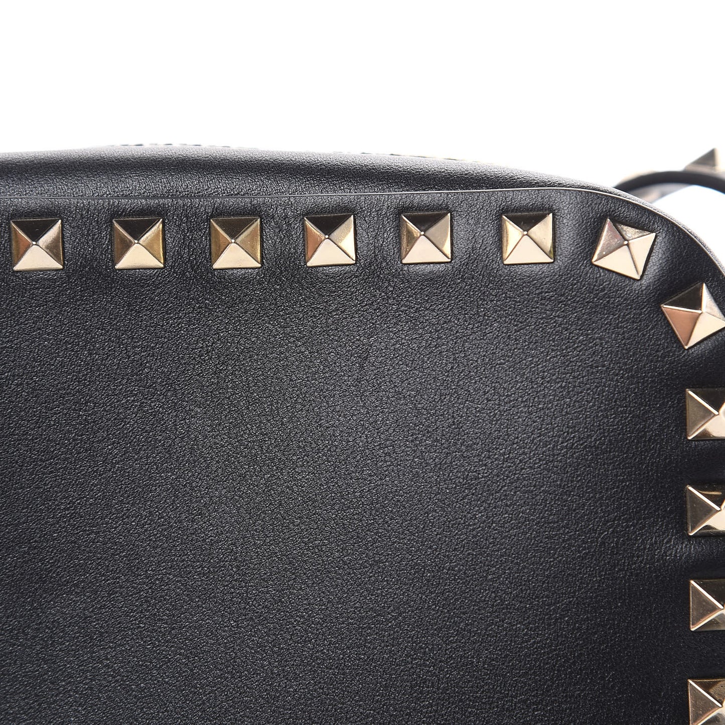 Calfskin Rockstud Camera Crossbody Bag Black