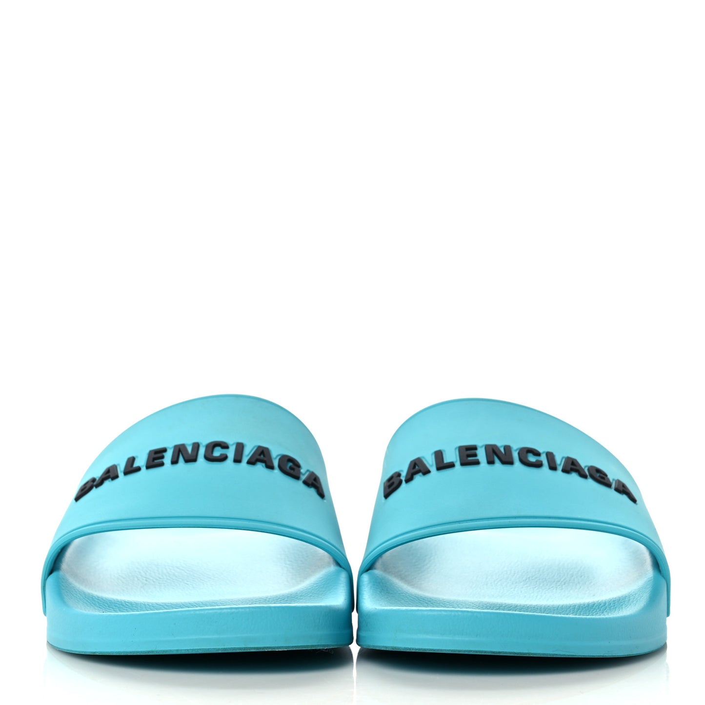 PVC Logo Mens Pool Slide Sandals 42 Turquoise Black