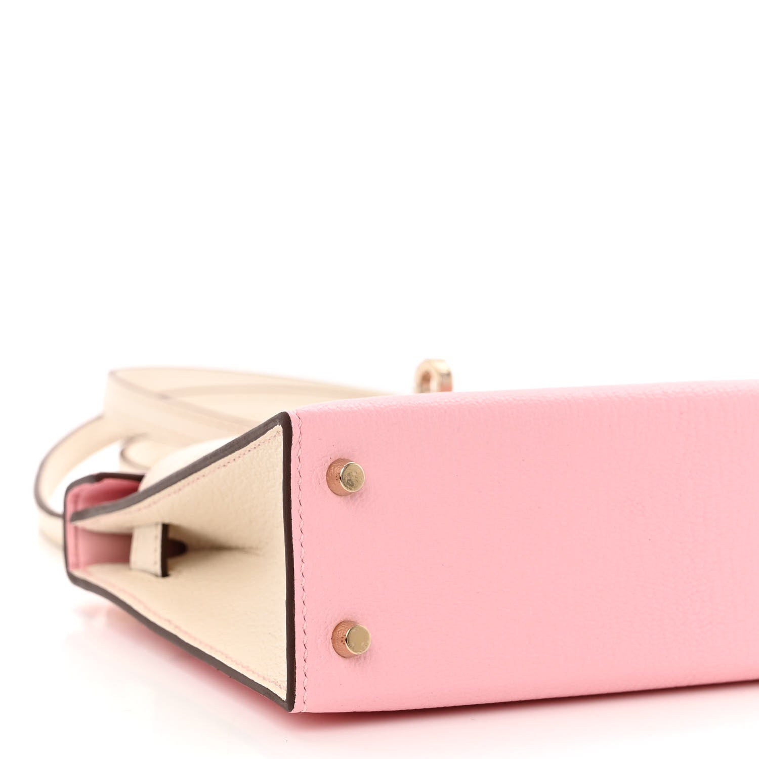 Hermes Chevre Mysore Horseshoe Mini Kelly Sellier 20 Rose Sakura Nata 9 of 11