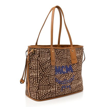 MCM Visetos Medium Liz Reversible Shopper Tote Cognac 5 of 19