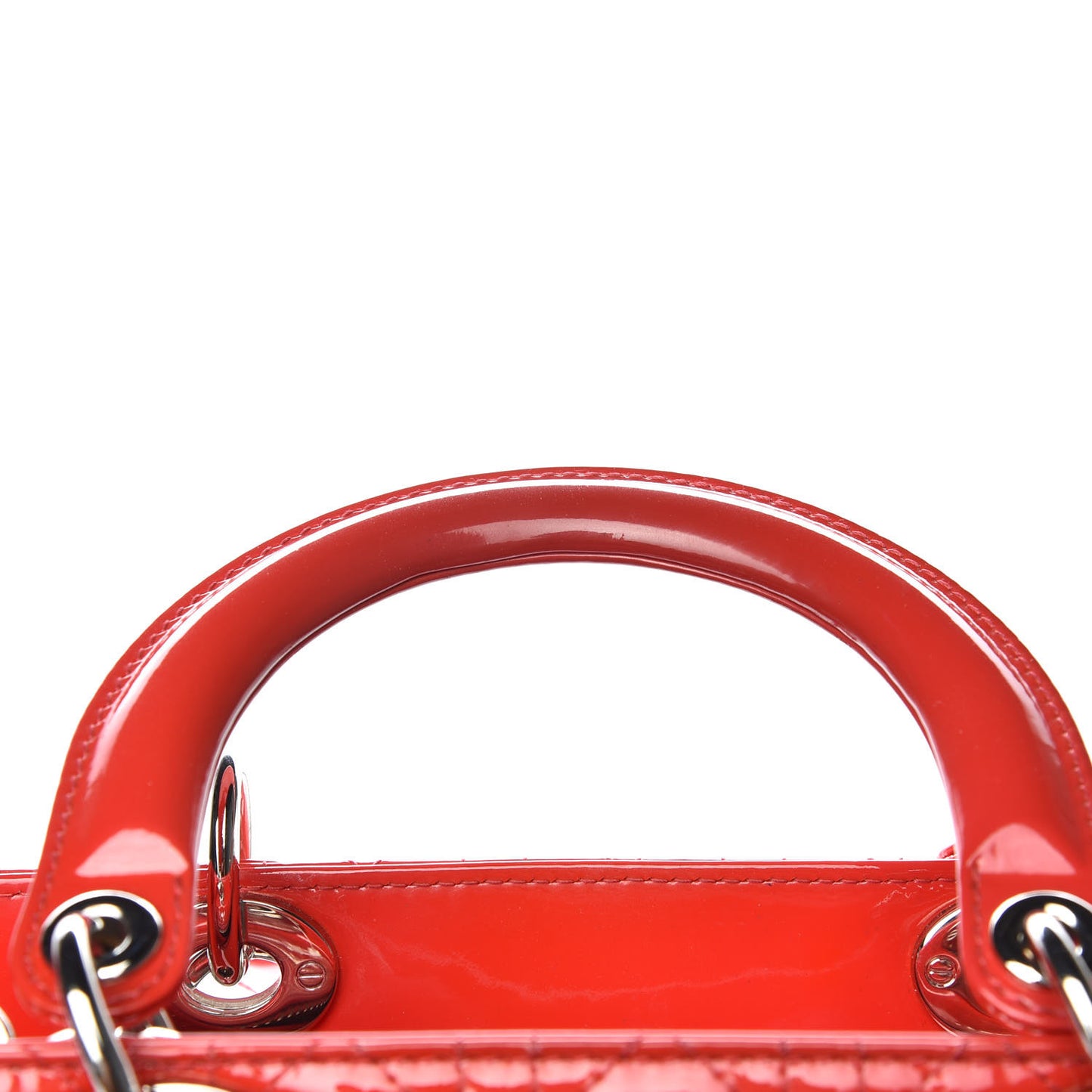 Patent Cannage Large Lady Dior Red