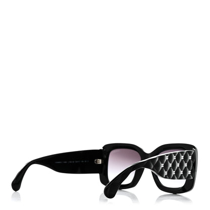 Chanel Acetate Quilted CC Rectangle Sunglasses 5483-A Black 4 of 7