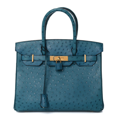 Hermes Ostrich Birkin 30 Cobalt 1 of 45