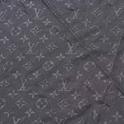 Louis Vuitton Silk Wool Monogram Shawl Anthracite 4 of 5