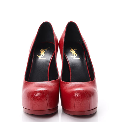 Saint Laurent Vernigolf Tribtoo Platform 80 Pumps 37.5 Rouge Orient 2 of 9