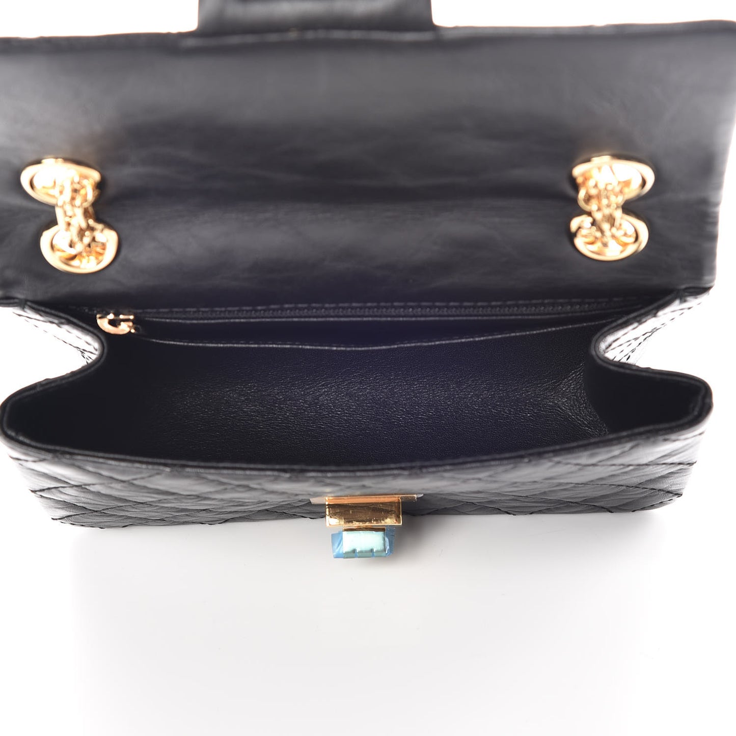 Aged Calfskin Quilted 2.55 Reissue Mini Flap Black