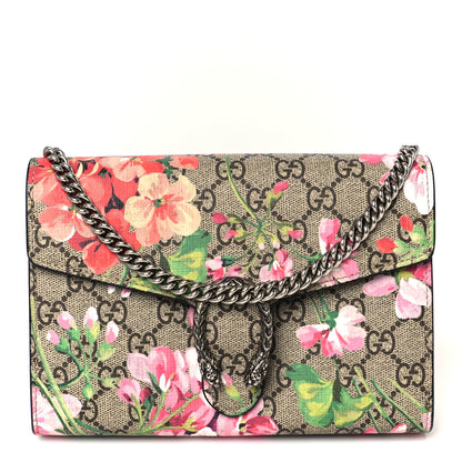 Gucci GG Supreme Monogram Blooms Mini Dionysus Chain Wallet Beige Multicolor Dry Rose 1 of 10